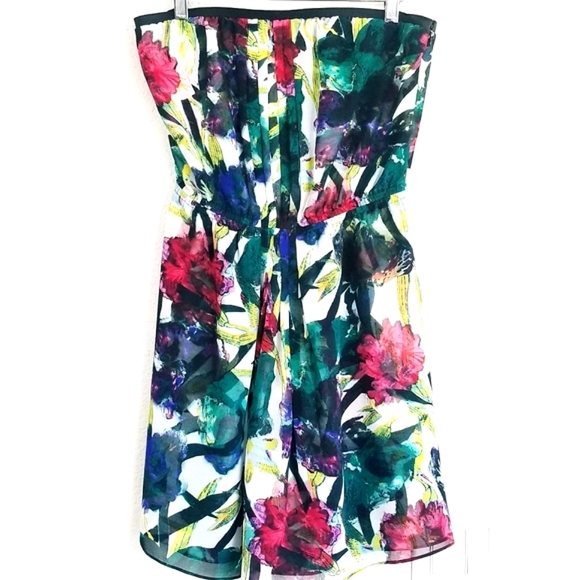 Rachel Roy Floral Strapless Mini Dress |  SZ•Med - Picture 1 of 8
